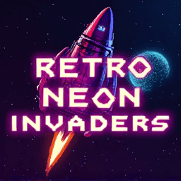 Retro Neon Invaders